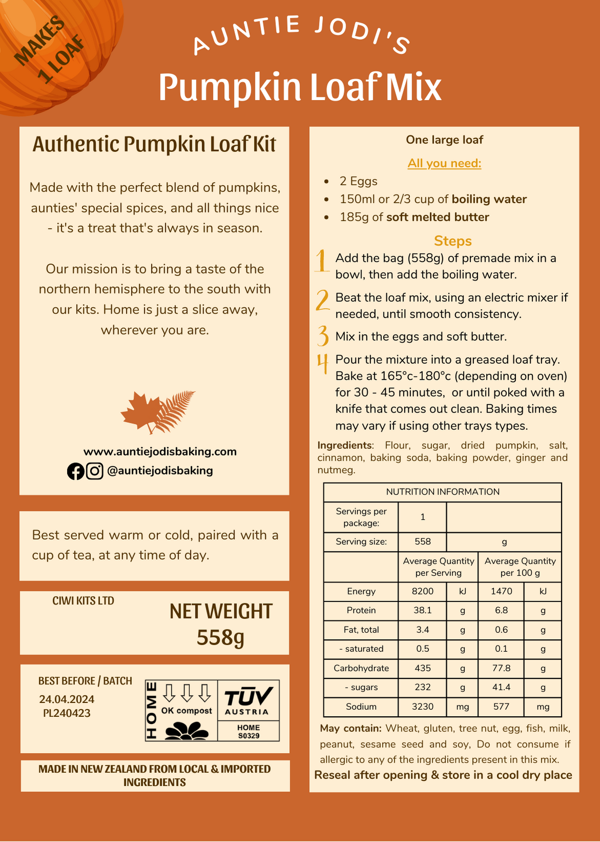 Pumpkin Loaf Kit